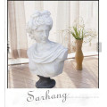 Custom made white marble Michelangelo David bust statue